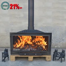 

Real fire wood burning fireplace European new embedded full cast iron heater home villa decorative fireplace burning wood