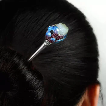 

S925 Sterling Silver and Tianyu Lotus Hair Sticks Woman
