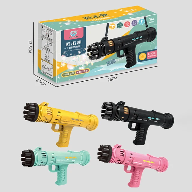 Kids Automatic Gatling Bubble Gun Toys Summer Soap Water Bubble Machine Electric Bubble Machine For Children Gift Toys Bath Toys 6