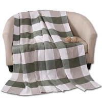 HOLAROOM Cotton Gauze Towel Muslin Blanket Throw Plaid Print Blankets Adults on The/Bed/Sofa/Plane/Travel Bedspread Coverings 6