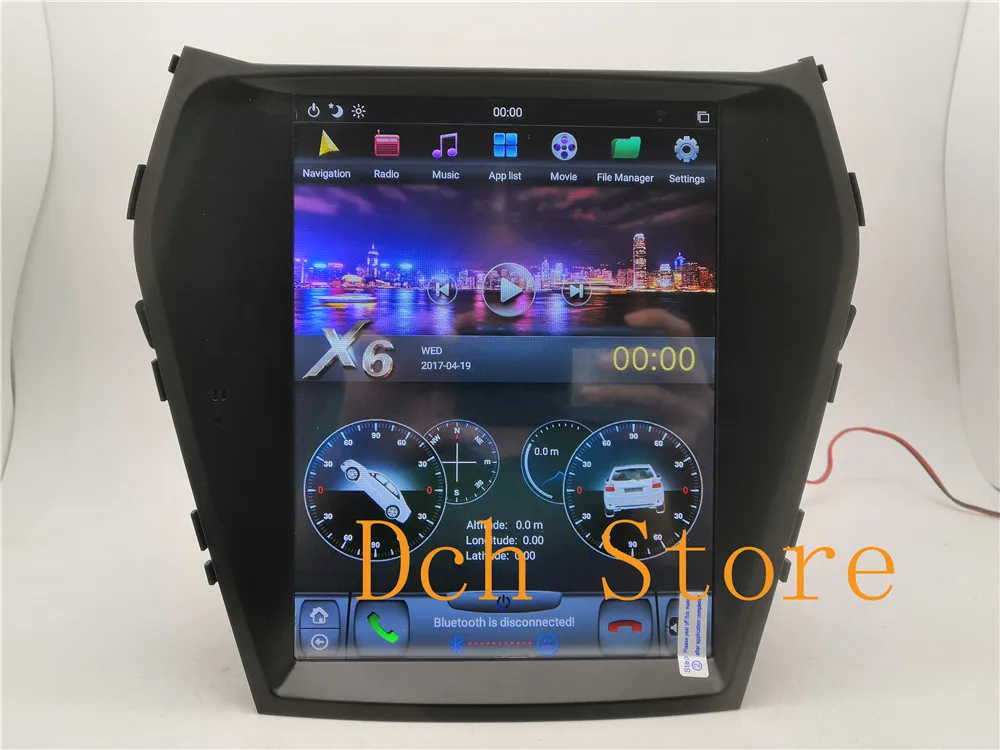 10,4 ''Tesla стиль Android 8,1 автомобильный DVD gps плеер для hyundai santa Fe Ix45 2013 PX6 CARPLAY ips