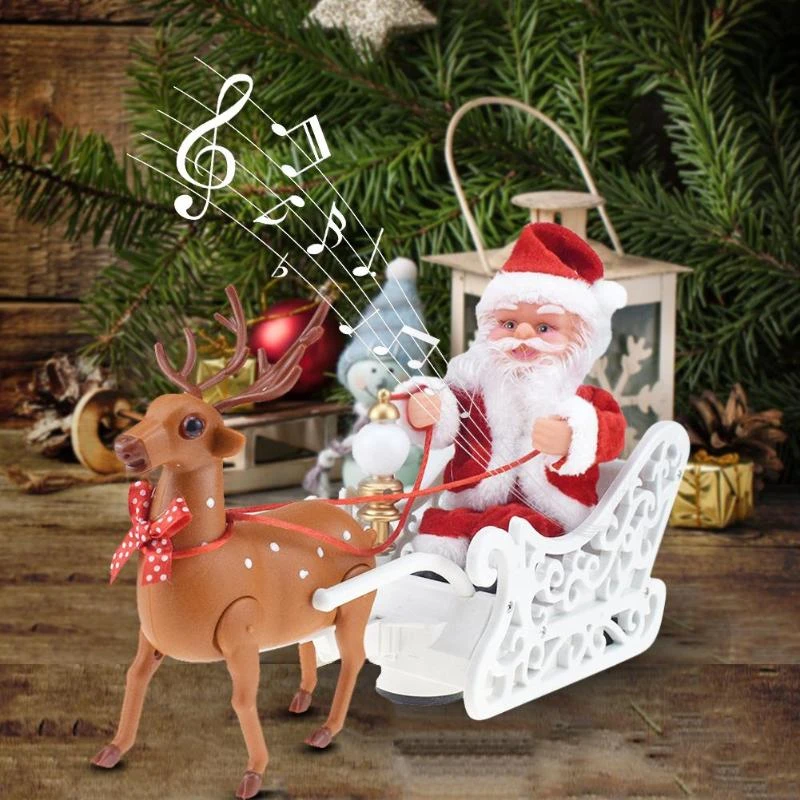 クリスマスサンタクロースそりでトナカイ鹿の装飾品クリスマス装飾クリスマス家族パーティー新年ギフト Aliexpress Home Garden