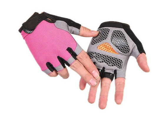 Pink Upgrade Весна Лето Half Finger Спорт на открытом воздухе езда Мужчины Женщины Фитнес Нескользящие без пальцев дышащие защитные перчатки автомобильные перчатки для фитнеса - Цвет: Pink Upgrade