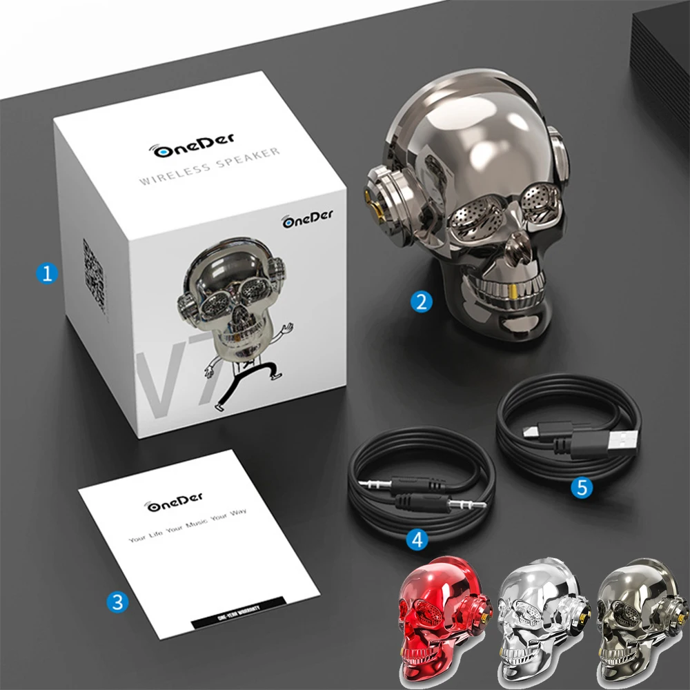 Вечерние bluetooth колонки с черепом на Хэллоуин подарок s громкий динамик