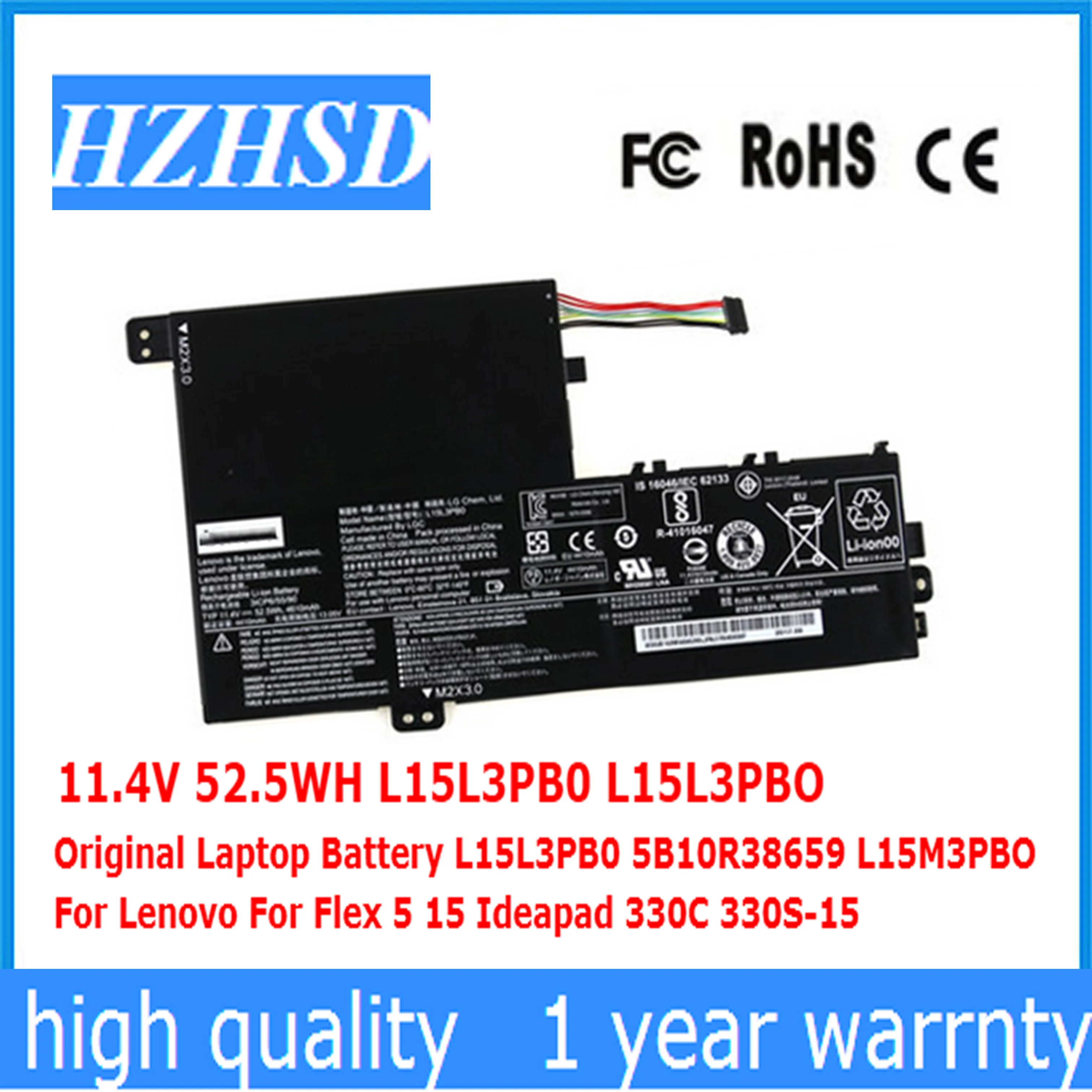 11 4 V 52.5WH L15L3PB0 оригинальный ноутбук батарея 5B10R38659 L15M3PBO для Lenovo Flex 5 15 Ideapad 330C 330S-15 |