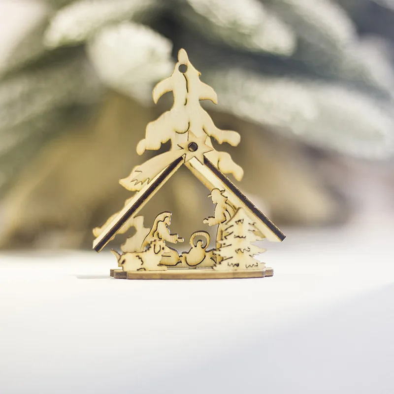 1 шт. DIY креативные маленькие полые рождественские деревянные украшения для дома украшение для рождественской вечеринки украшения Детские Подарочные принадлежности