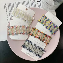 Хлопковые заколки Милая атмосфера качество твид Ins веб знаменитости Bb шпилька Qiu Dong Bang клип волосы женские Корея