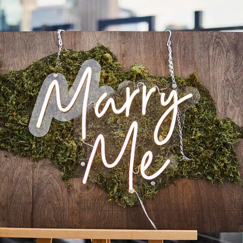 OHANEONK Custom Name Logo Led Marry Me Neon Light Sign tor Wedding Decoration Bedroom Home Wall Decor Marriage Party Gift | Лампы и