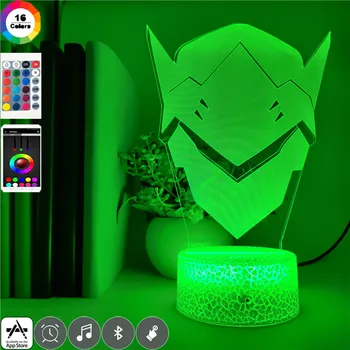 

7 Colors LED Game Overwatch Genji 3D Lamp Bedroom Decorative Child Birthday Gift Touch Sensor Night Light Smart Phone Control