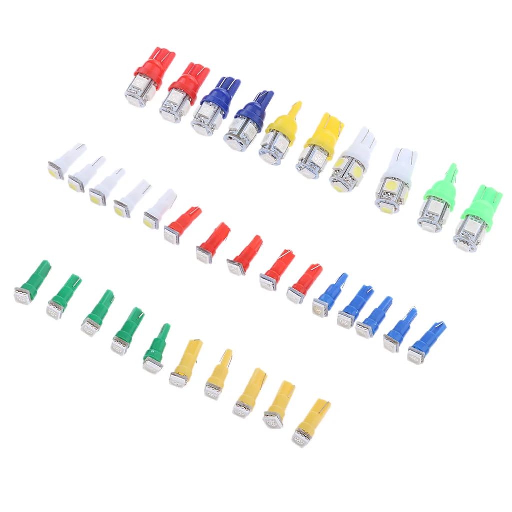 DC12V 40Pcs Car T5 T10 LED Instrument Panel Dashboard Light Bulb Lamp