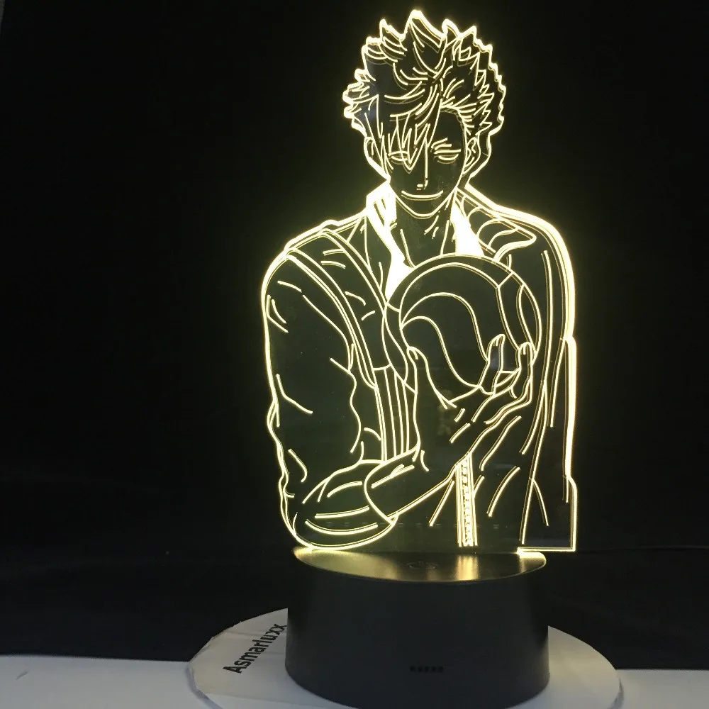 Светодиодный ночсветильник с Аниме Haikyuu Kuroo Tetsurou 3D лампа для спальни декоративный