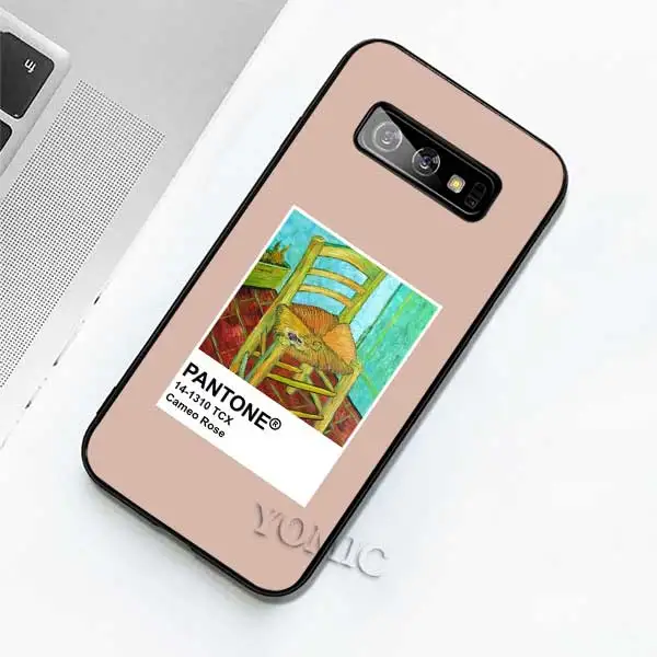 Мягкий чехол для samsung Galaxy S10 5G S10e S9 S8 Plus S7 Edge Note 8 9 10+ черный силиконовый чехол для телефона Van Gogh Pantone - Цвет: B12