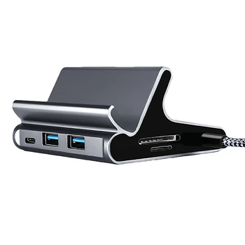 

Type C HUB Docking Station USB-C to HDMI Dock Power Adapter Vertical Base with Bracket