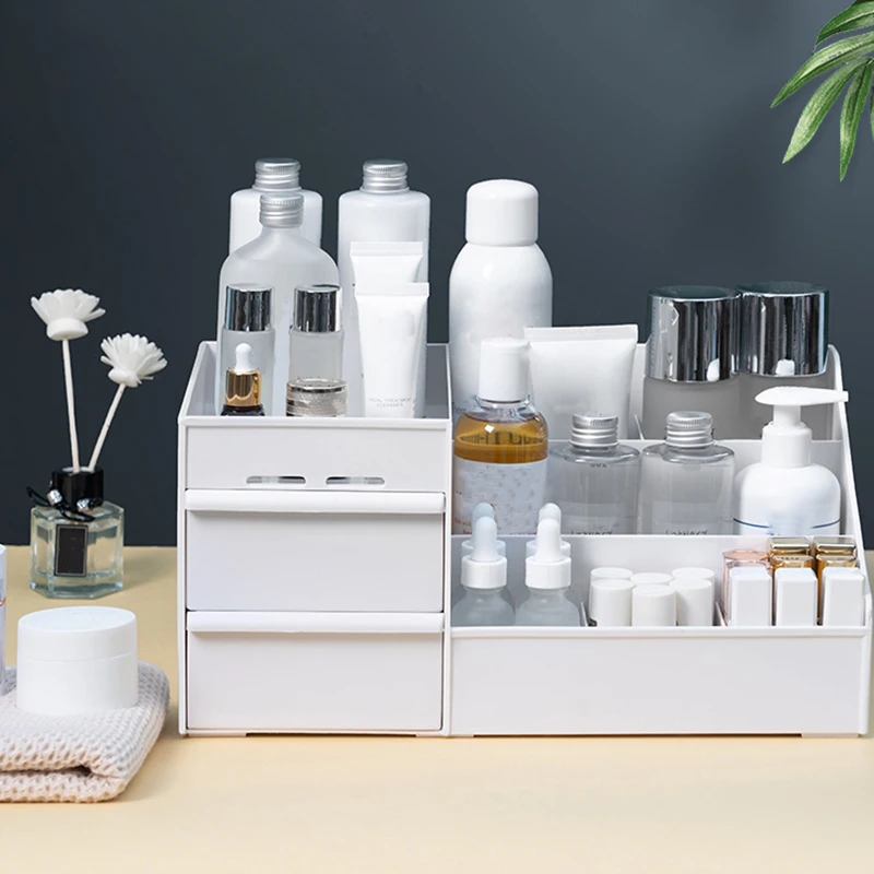 

32CM Makeup Organizer for Cosmetic Large Capacity Cosmetic Storage Box Organizer Desktop Jewelry Nail Makeup Drawer Container