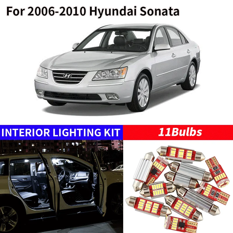 11 шт. светодиодные лампы для салона автомобиля 2006-2010 Hyundai Sonata Map | Автомобили и