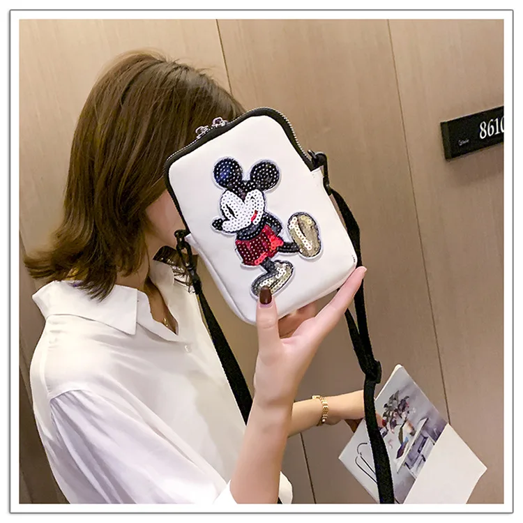 Disney shoulder bag Mickey mouse lady messenger shoulder cartoon bag female new casual messenger shoulder bag