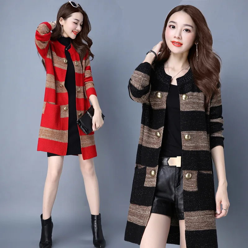 

2019 Spring New Style Women's Dress Mid-length Large Size Sweater Women's Cardigan Spring Clothing Coat Spring And Autumn
