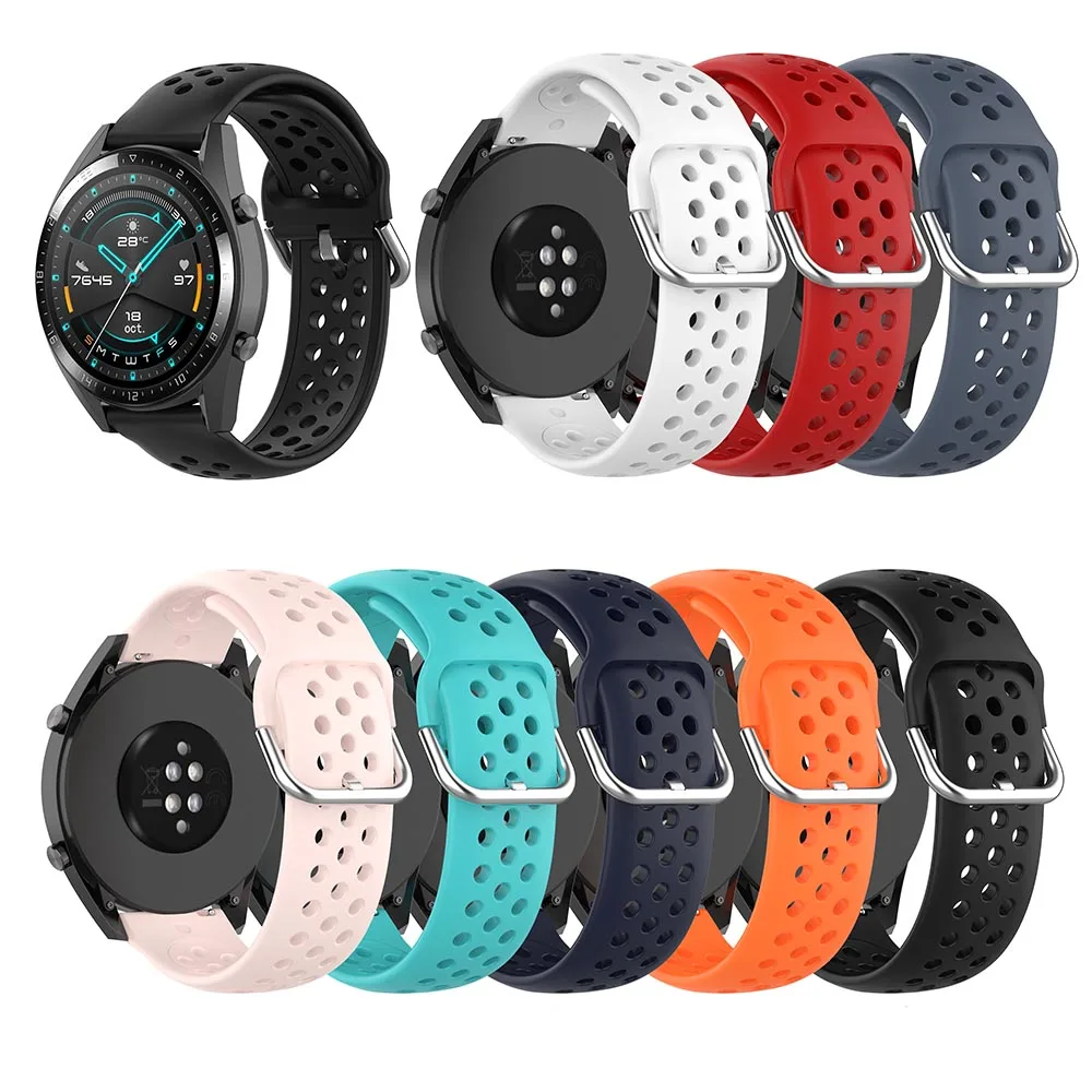 Ремешок силиконовый для Huawei Watch Gt 2 46 мм резиновый Браслет наручных часов 42 с