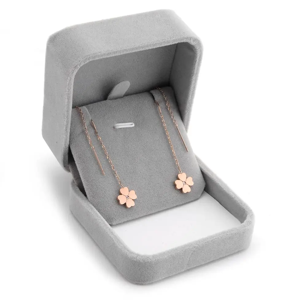 SDA Four Leaf Clover Women Drop Earrings Lucky Jewelry With Certification Real Diamond