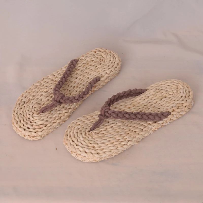 

Mazefeng 2018 New Summer Men&Women Straw Slippers Ethnic Style Male&Female Flip Flops Outdoor Beach Unisex Hand Knitted Slippers