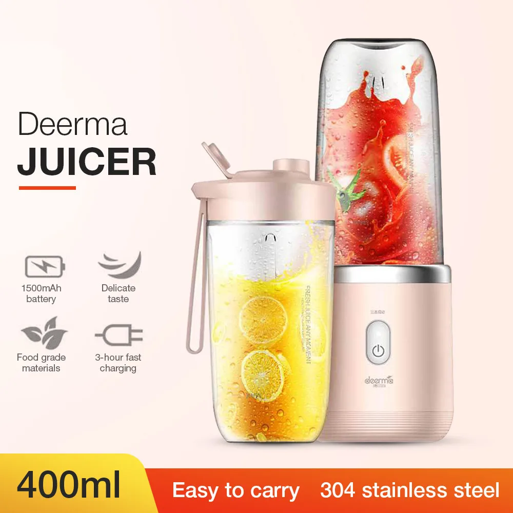 

Deerma Juicer Blenders 400ml Automatic Wireless Home Fruit Vegetable Baby Food Milkshake Mixer MultiFunction Mini Juicer