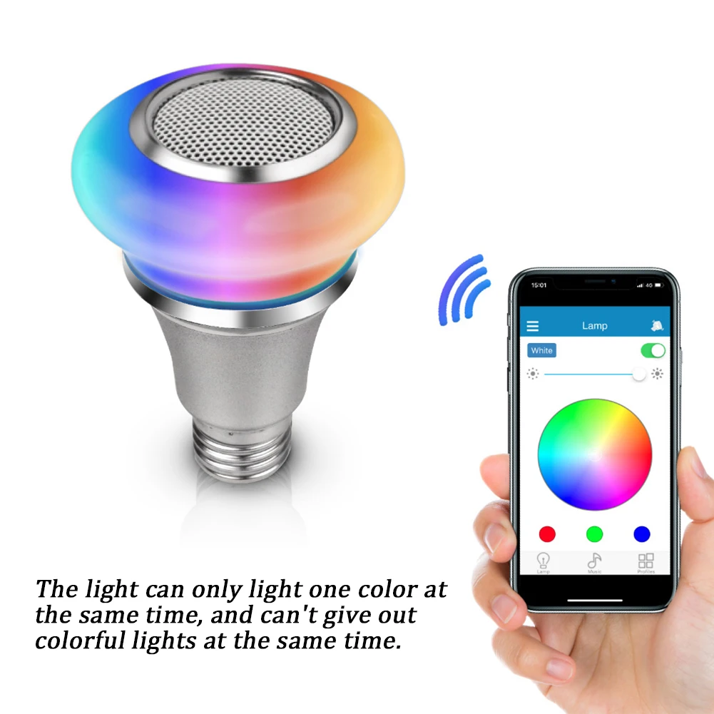 

Bluetooth Speaker Dimmable Music Light Bulb Color Changing RGB Smart Life Audio Wireless Remote Control Home Playing Led Mini