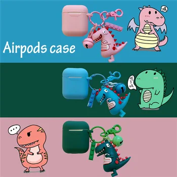 

Cartoon Dinosaur Pendant For Apple AirPods 2,1 Wireless Bluetooth Earphone Case with Decorative Pendant Cover Heardset Accessory