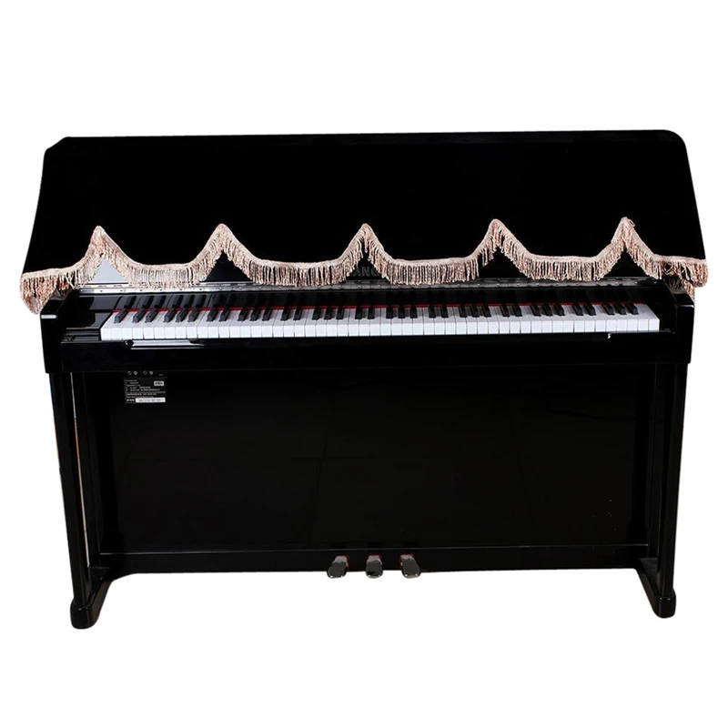 Новинка-88-электронный ключ пианино клавиатура Обложка Pleuche украшены бахромой красивая черная
