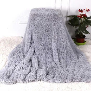 

Shaggy Fuzzy Fur Winter Warm Blanket Office Fluffy Rest Bedspread Bedsheet Couch Sofa Student Plaid Cover Bedding Home