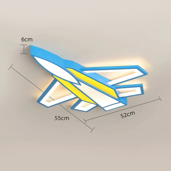 NEO Gleam самолет современная светодиодная Люстра для детская спальня мальчик детская комната дома деко 90-260 в потолочная люстра - Цвет абажура: Yellow 550x520mm