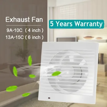 

6 inch Silent Ventilation Exhaust Fan Ventilator Wall Window Exhaust Fan Hood For Toilet Bathroom Kitchen Air Vents Outlet 220V