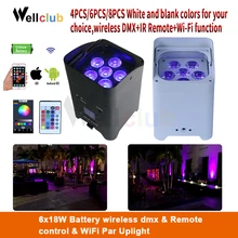 4 шт./6 шт./8 шт. wifi беспроводной сценический светильник с аккумулятором вверх светильник ing RGBWA UV 6 в 1 светодиодный светильник Par может светильник с дистанционным мытьем Свадебный светильник