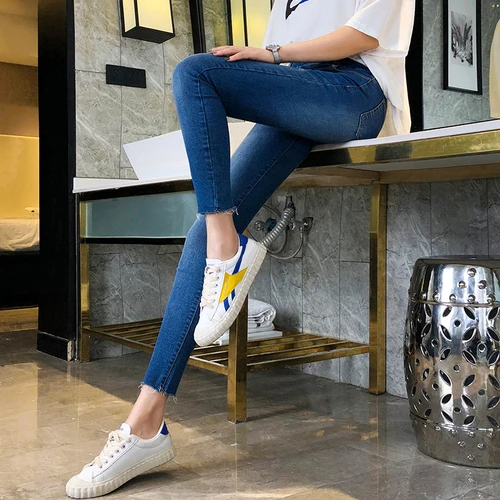 Light blue Ff9904, новинка, Осень-зима, женские модные повседневные джинсы, обтягивающие джинсы, женские джинсы с высокой талией - Цвет: Light blue