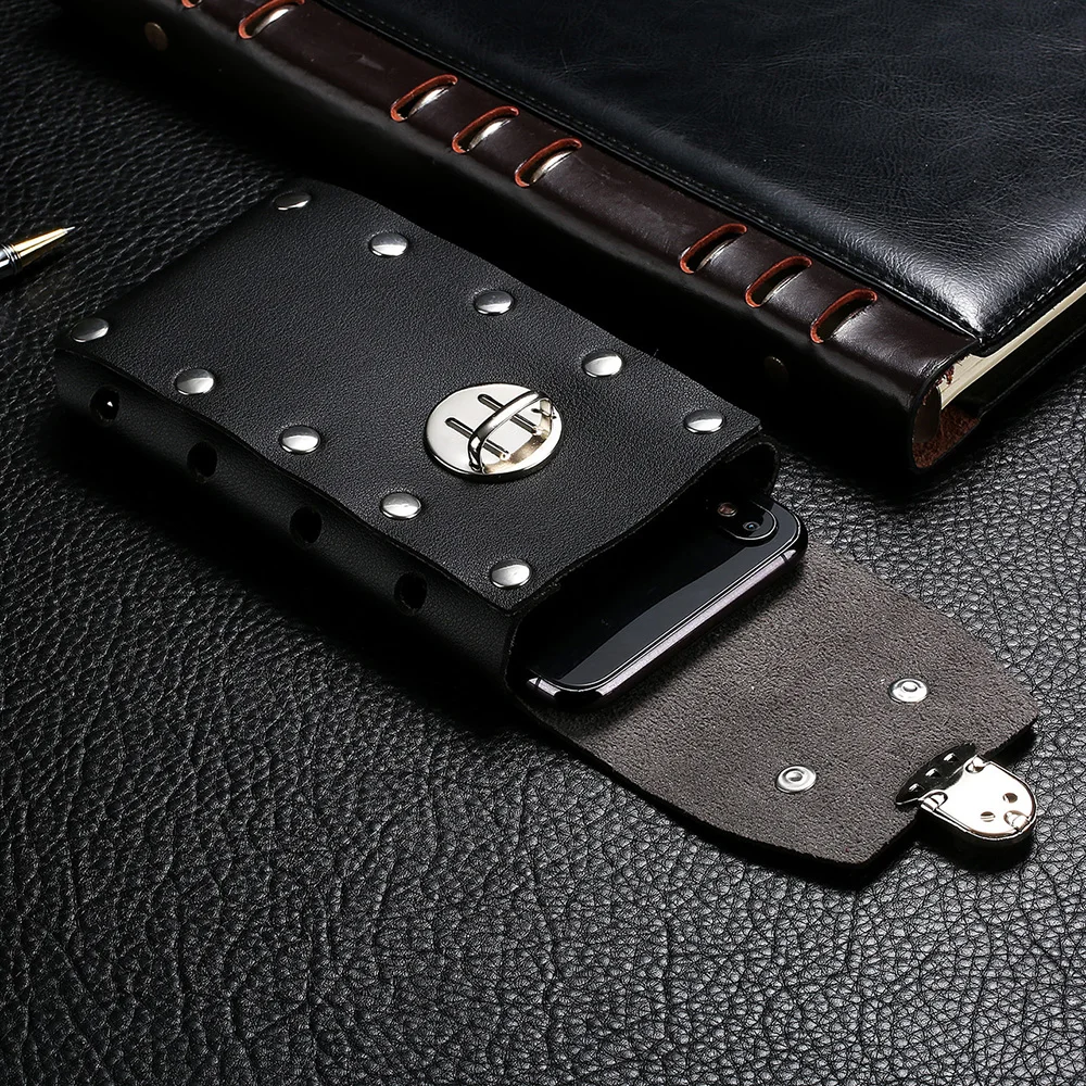 Universal Genuine Leather Case for iPhone Samsung Huawei Xiaomi Mens Waist Pack Protective Bag for 4.5-6.5 inch Mobile Phones Universal Genuine Leather Case for iPhone Samsung Huawei Xiaomi Mens Waist Pack Protective Bag for 4.5-6.5 inch Mobile Phones