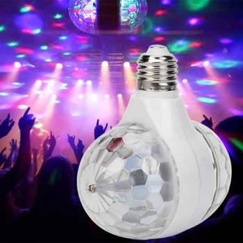 

Double Head Stage Crystal Lamp E27 6W RGB LED Bulb Stage Lamp ic Ball Disco Lamp