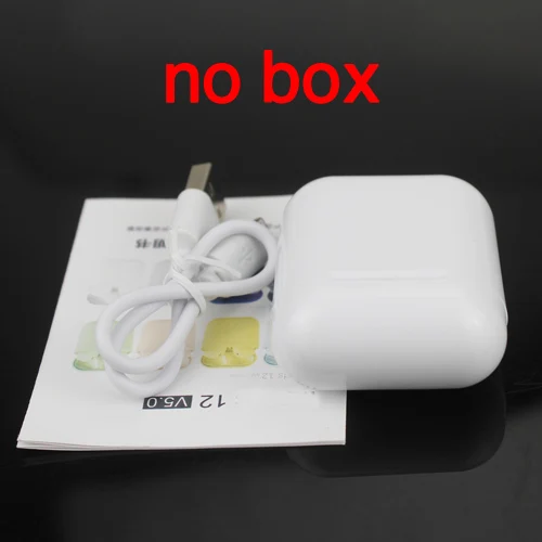 White No Box Беспроводные наушники Bluetooth 5,0 Macaron i12 tws в наушнике сенсорный всплывающий стерео гарнитура спортивный наушник для смартфона - Цвет: White No Box