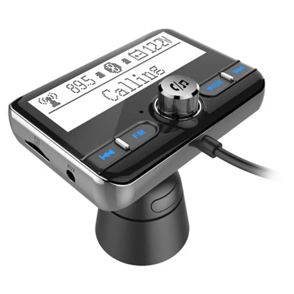 BT беспроводной комплект громкой связи fm-передатчик аудио aux-приемник Автомобильный MP3-плеер совместим с TF картой воспроизведения 2,4 дюймов экран