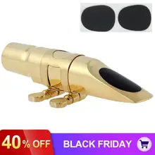 Профессиональный позолоченный металлический мундштук для саксофона-тенора 8 для джазовой музыки+ подушечки для мундштук Подушка аксессуары для саксофона