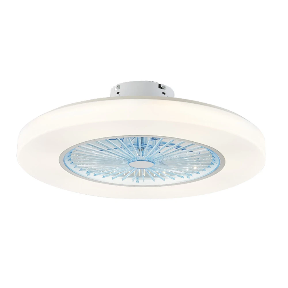 blue 220V Светодиодный светильник для потолочных вентиляторов с дистанционным управлением и затемнением, невидимые листья, 58 см, современный светильник для украшения дома, приложение для управления - Цвет лезвия: blue 220V