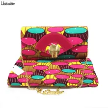 Африканские Восковые сумочки, наборы с анкарской настоящей вощеной печатью, сделай сам, швейная ткань, хлопок, 6 ярдов, вечерние, лучший комплект