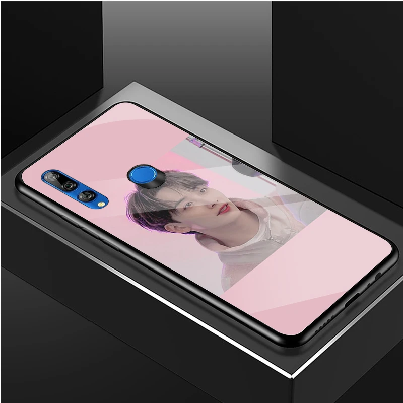 pu case for huawei Seventeen KPOP  Tempered Glass Phone Case For Huawei honor 8X 9 10i 20i 20Lite 20Pro 30 Pro Cover Shell waterproof case for huawei