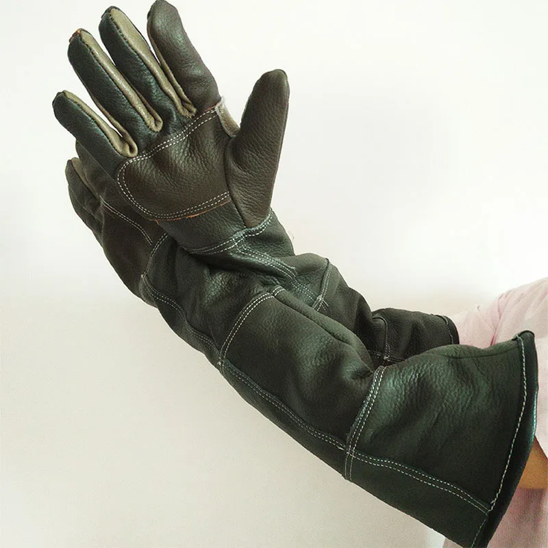 Случайные цвета ПЭТ перчатки кожаные анти-захватывающие укусы защитные перчатки садовые рабочие перчатки Кормление домашних животных аксессуары