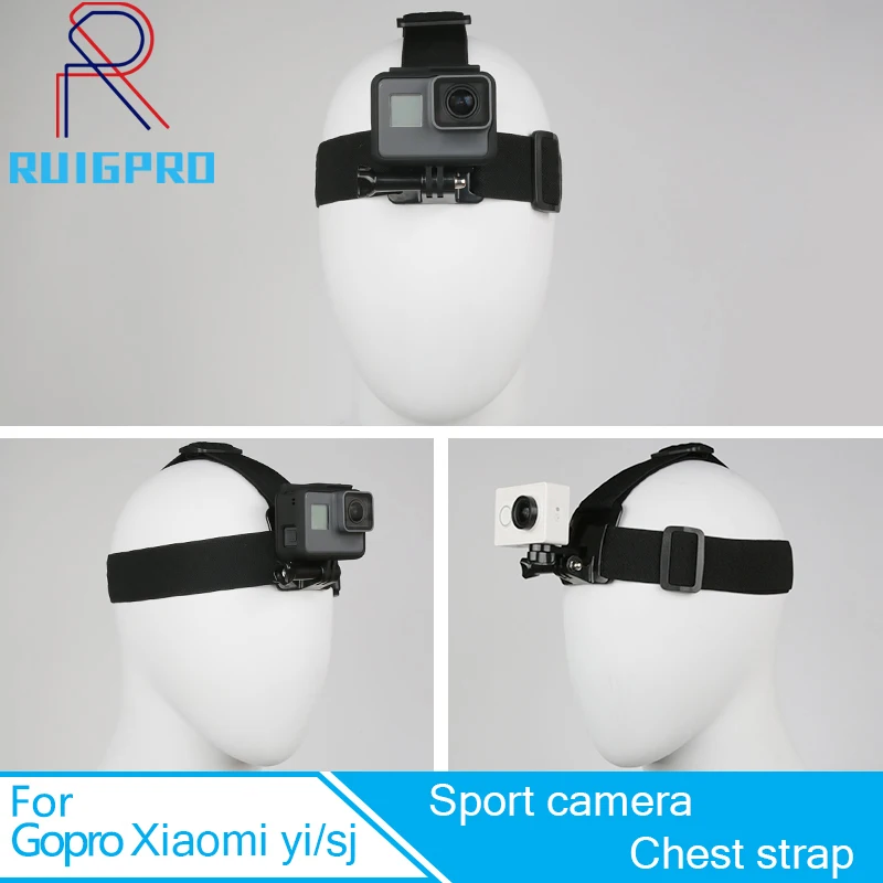 Ruigpro Крепление на голову для Gopro Hero 9 8 7 6 5 4 3 + Xiaomi yi 4K Экшн камера Eken H9 SJCAM Go Pro