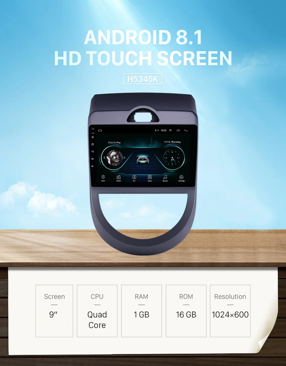 Harfey 2din автомобильный мультимедийный плеер Android 8,1 9 дюймов Автомобильный gps радио для 2010 2011-2013 Kia Soul с поддержкой AUX Carplay DVR SWC