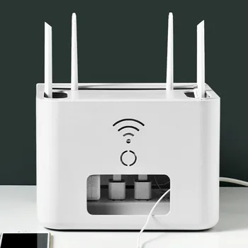 

Router power cord storage box socket fixed home desktop charger wire plug-in hub boxes WJB33104