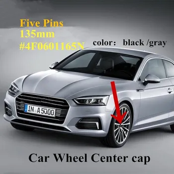 

4pcs 135MM Gray /BLACK Wheel Center Cap Hub Caps emblem 4F0601165 badge For audi A3 A4 A5 A6 A7