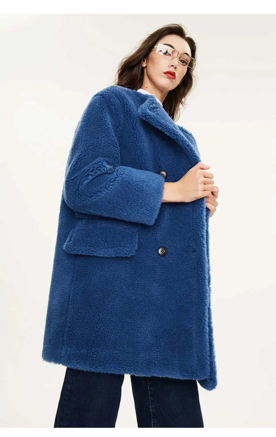 JAZZEVAR Зимнее новое поступление пальто с мехом женская одежда высокое качество средней длины теплое зимнее пальто K9064