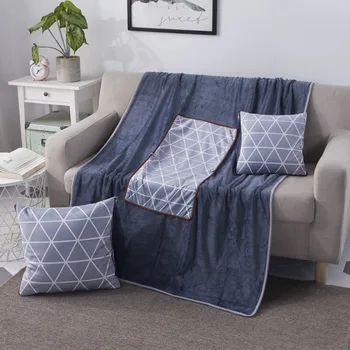 

2 In 1 Multi Function Soft Crystal Velvet Pillow Quilt Sofa Bedroom Travel Cushion Blanket Car Air Conditioning Blanket