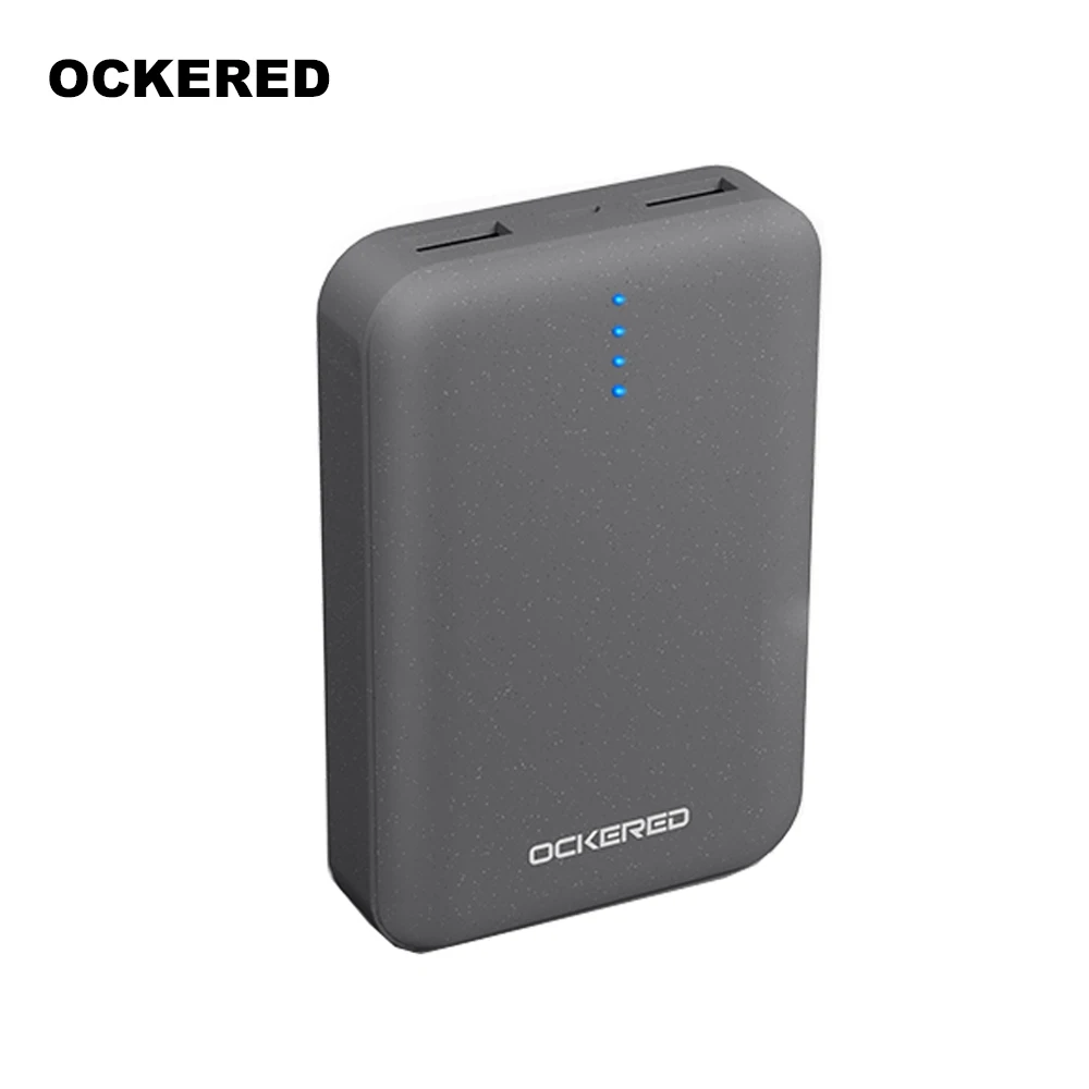 

OCKERED Mini Power Bank 10000mAh Rechargeable Portable PowerBank 10000mAh Dual USB External Battery with Micro Cable For Xiaomi