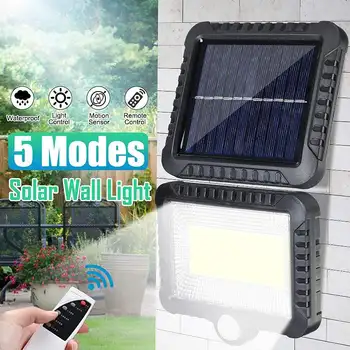

120LED Solar Lamp PIR Motion Sensor Waterproof IP65 Outdoor Lighting Remote Control Smart Garden Yard Wall Street Light